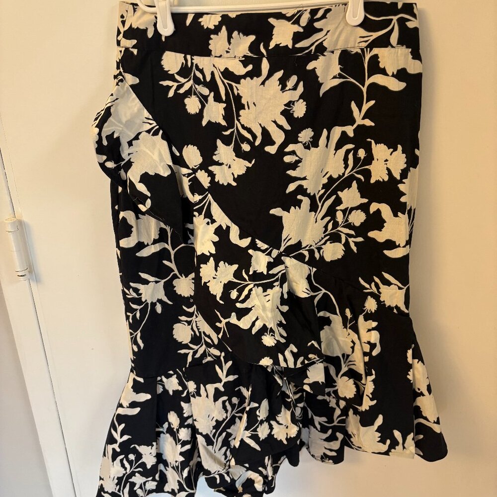 H&M Johanna Ortiz Floral Flounce Midi Skirt